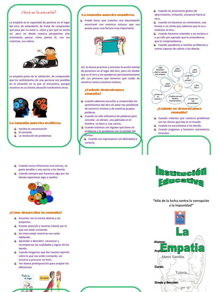 Celos Claves Para Comprenderlos Y Superarlos Pdf Gratis Triptico La Empatia | PDF | Empatía | Ciencias del comportamiento