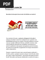 Rescisão da locação decorrente de defeitos no imóvel