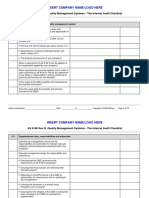 AS9100 Rev D Internal Audit Checklist