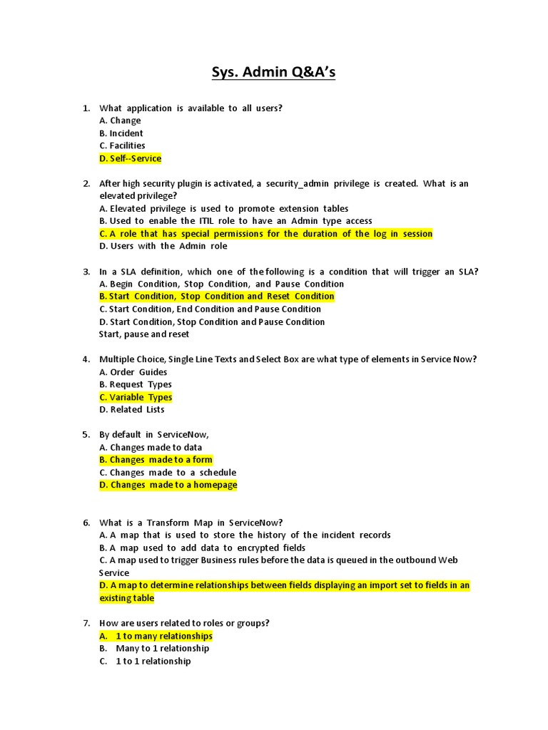 ServiceNow Admin Interview Q&A Guide | PDF | Digital Technology | Computing