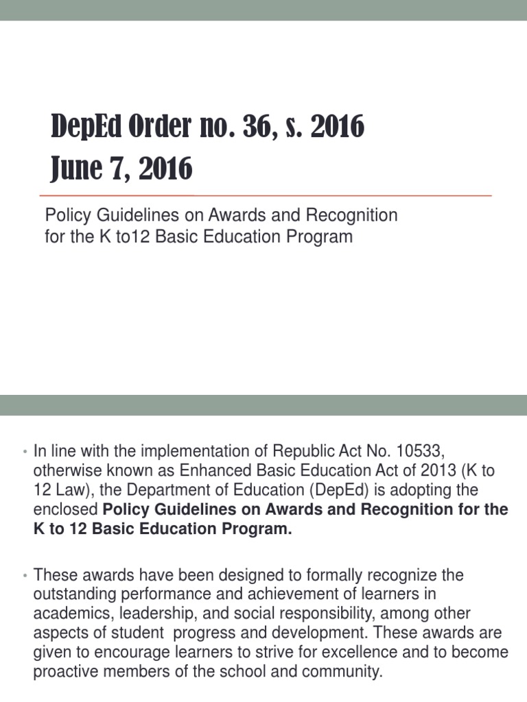 Deped Order 36 S. 2015