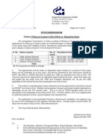 Office Memorandum Subject: Filling Up of Posts in DG's Office On Deputation Basis
