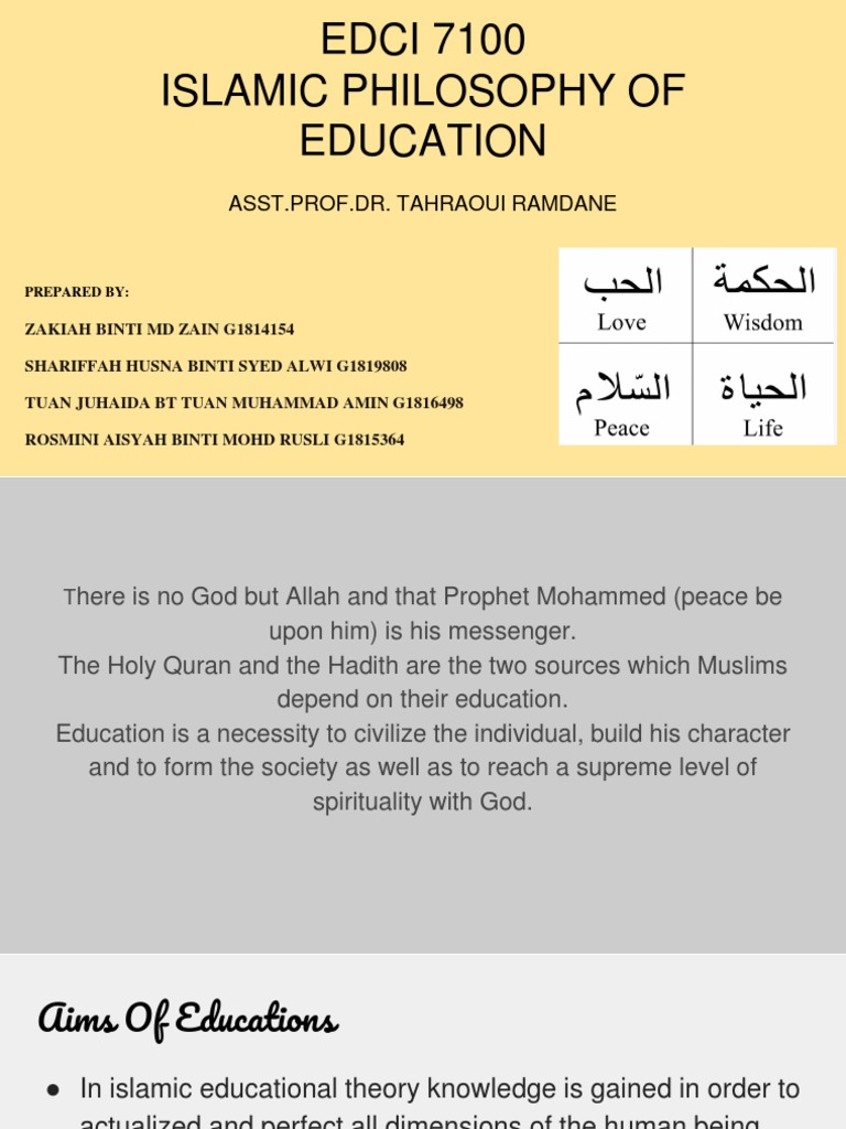 Islamic Philosophy of Education Principles | PDF | Islamic Philosophy ...