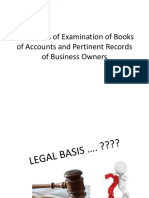 Legal Basis of Examination of Books of Accounts