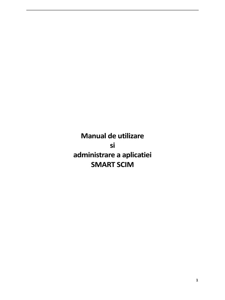 Manual SMART SCIM Iulie V2 PDF | PDF