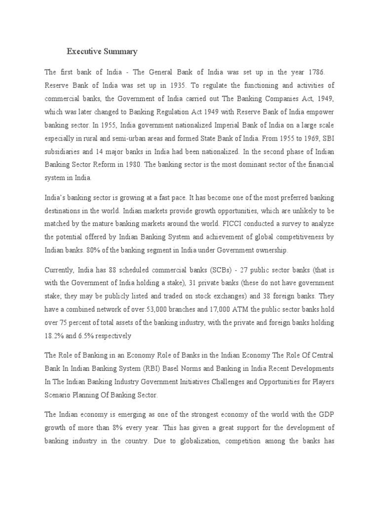 Overview of India's Banking Sector | PDF | Banks | Reserve Bank Of India
