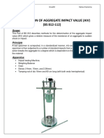 Lab Report 1 DETERMINATION OF AGGREGATE IMPACT VALUE (AIV) (BS 812-112)