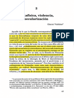 Vattimo, Metafísica, Violencia, Secularización