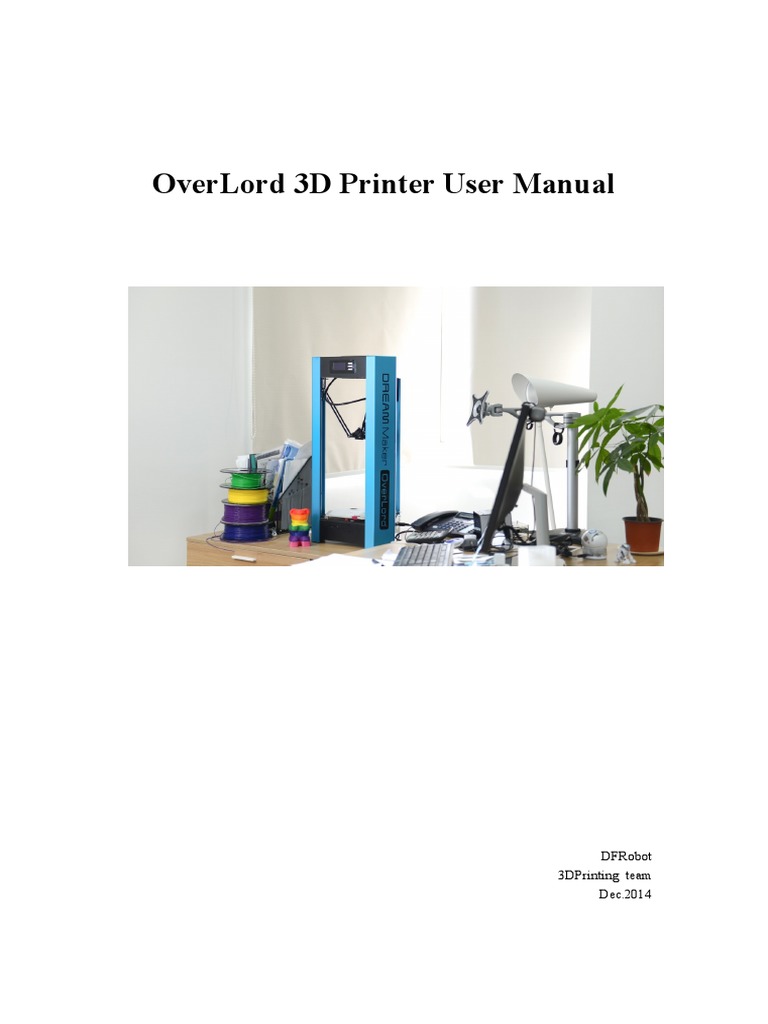 Overlord User Manual-English Version | PDF | 3 D Printing | 3 D Modeling