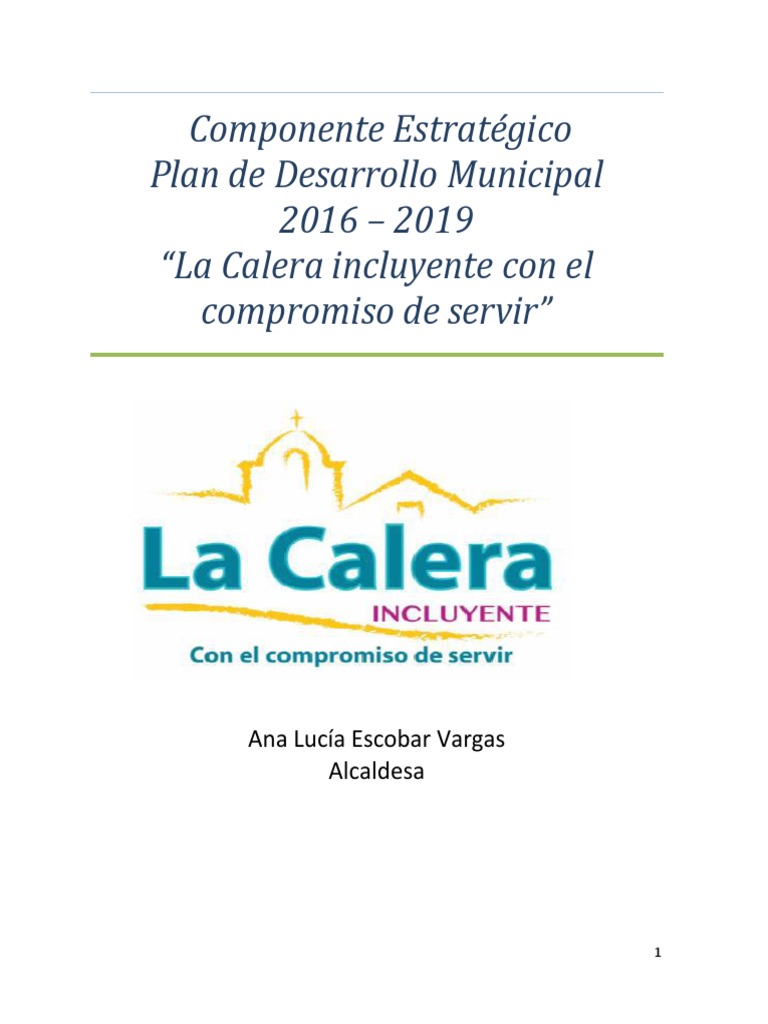 Plan de La Alcaldia de La Calera | PDF | Bienestar | Planificación