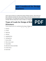 Types of Loads Considered For Design of Bridge Structures