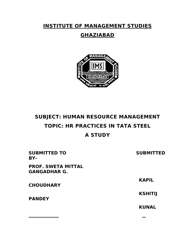 Tata Steel | Download Free PDF | Human Resources | Human Resource ...