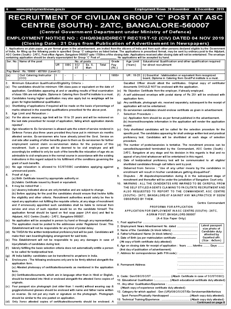 ASC Centre South Civilian Recruitment | PDF | Recruitment | Justice