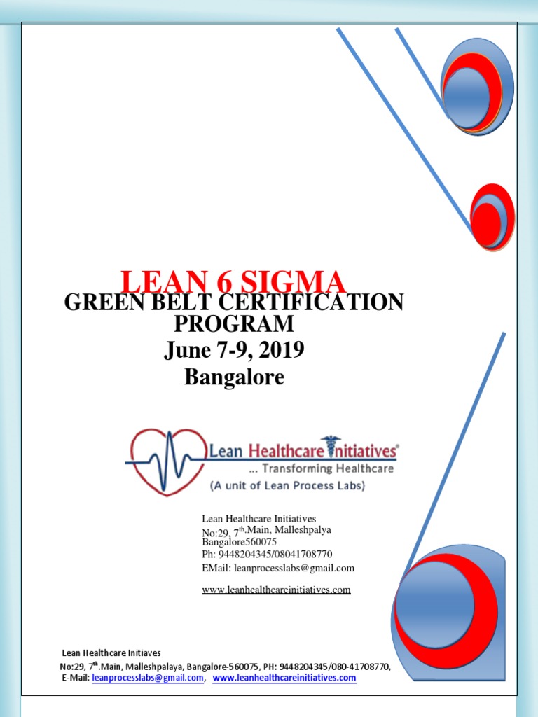 LEAN 6 Sigma Green Belt Certification Brochure | PDF | Six Sigma | Patient