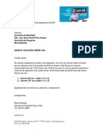 Carta Secetaría de Movilidad Permiso Villa Diana