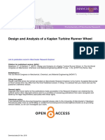 Design and Analysis of A Kaplan Turbine Runner Wheel