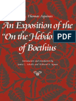 Aquinas, An Exposition of The On The Hebdomads (De Ebdomadibus) of Boethius