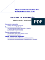 Sistema de Numeración, Binario Octal y Hexadecimal