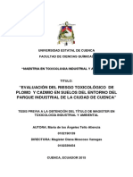 Evaluacion Del Riesgo Toxicológico de Plomo y Cadmio PDF