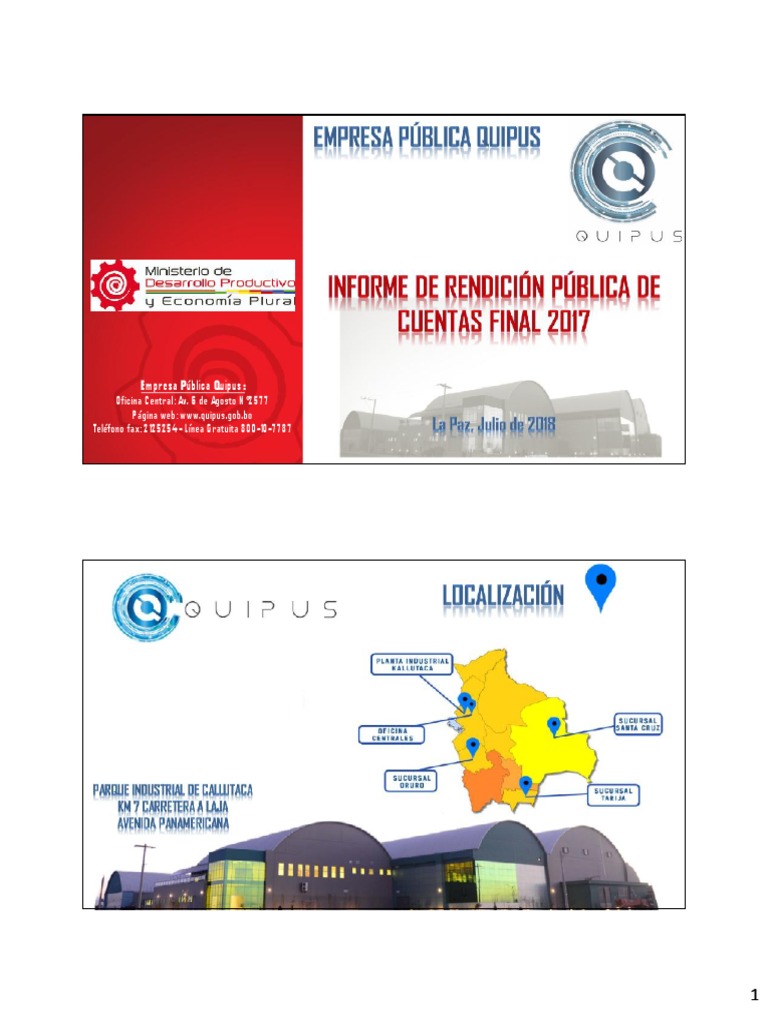 Informe Rendicion Cuentas Final 2017 Quipus Pdf Informática Y