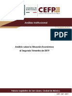 Análisis Sobre La Situación Económica Segundo Trimestre 2019