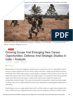 Growing Scope and Emerging New Career Opportunities - Defence and Strategic Studies in India - Analysis - Eurasia Review
