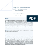 Las Competencias Emocionales Del Docente y Su Desempeño Profesional