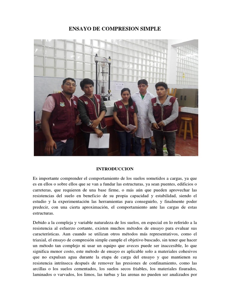 Ensayo de Compresión Simple en Suelos | PDF | Arcilla | Balanza