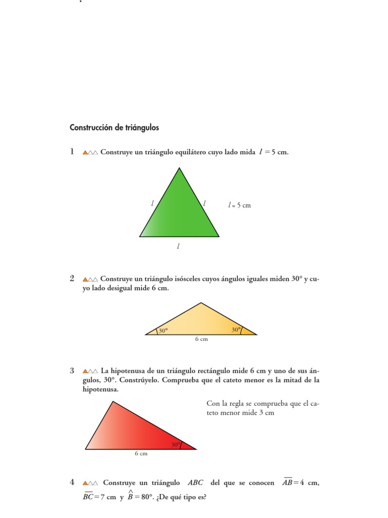 Matematicas Resueltos Soluciones Triángulos 1º Eso Geometría
