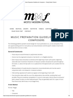 Music Preparation Guidelines For Composers - Mostly Modern Festival