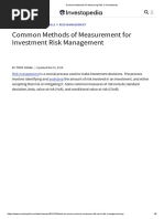 Common Methods for Measuring Risk in Investments