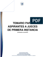 Temario para Aspirantes A Jueces de Primera Instancia