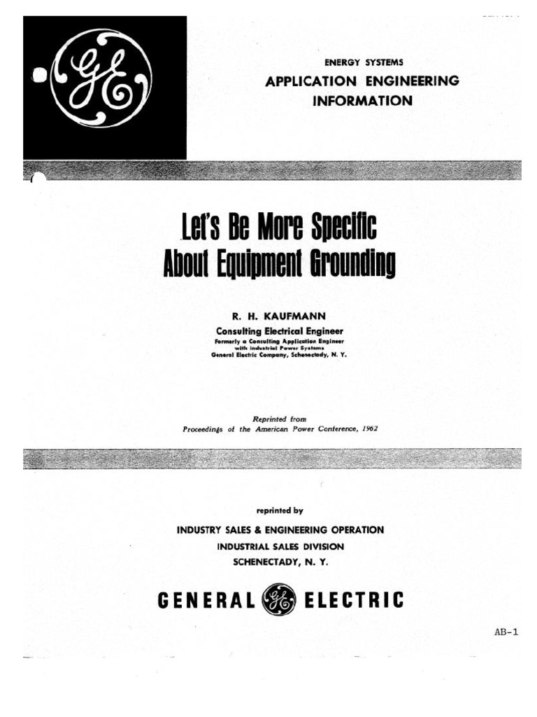 GE Let's Be More Specific About Equipment Grounding PDF | PDF
