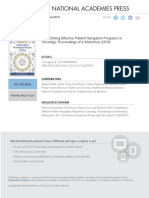 Establishing Effective Patient Navigation Programs in Oncology - Proceedings of A Workshop (National Academies Press)