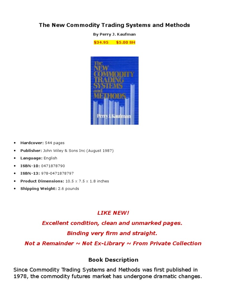 The New Commodity Trading Systems & ..① 2 - The New Commodity Trading Systems and Methods | PDF