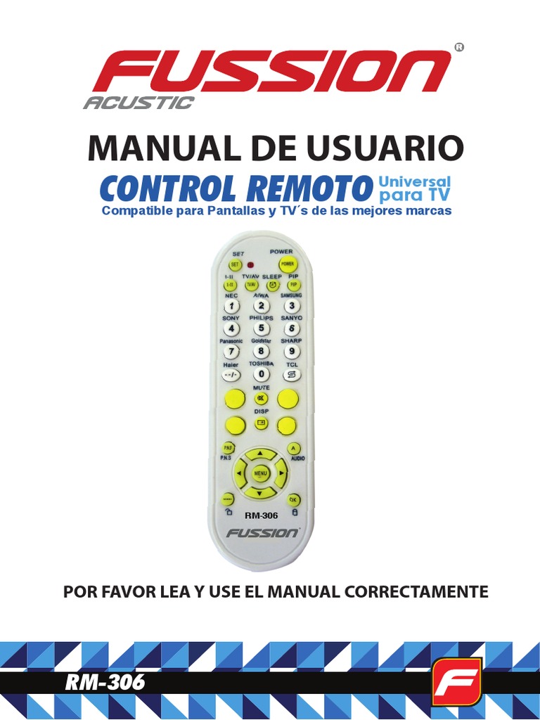 Códigos para Control Remoto RM-306 | PDF | Control remoto | Equipo