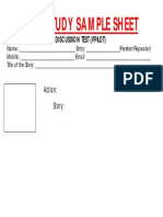 Career Study Sample Sheet PDF