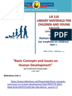 LIS 110 Lecture 1 Human Development With Emphasis On Children Part 1