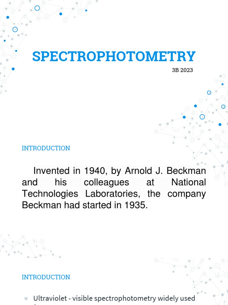 Spectrophotometer PDF Spectrophotometry Molecular Physics