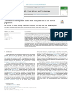 Assessment of Ferrocyanide Intake From Foodgrade Salt in The Kor 2018