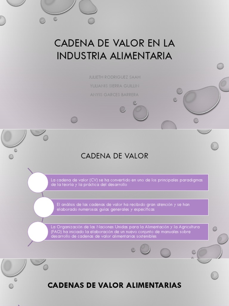 Cadena de Valor en la Industria Alimentaria | PDF | Cadena de valor ...