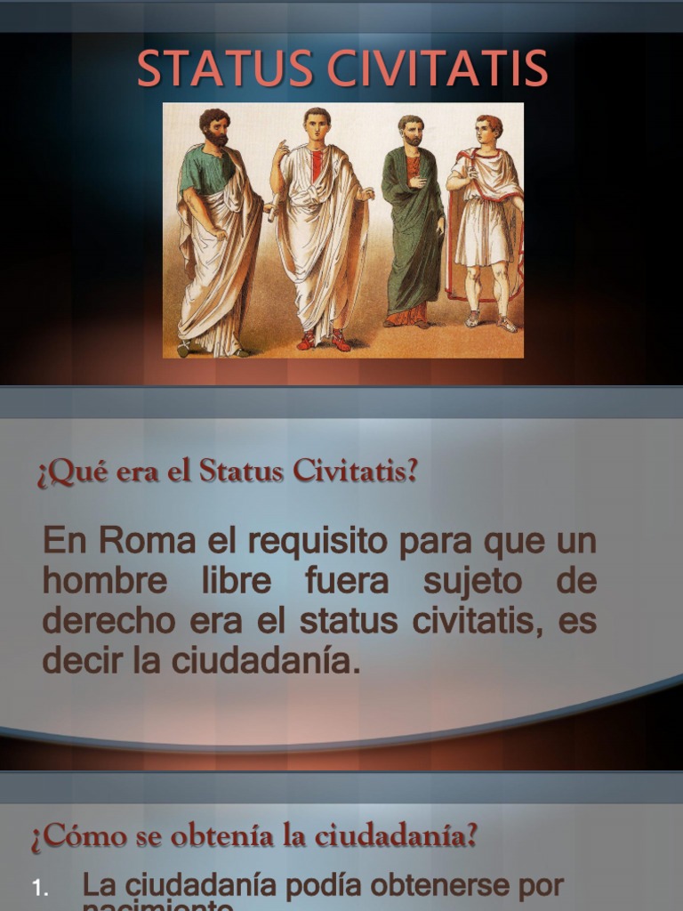 Significado y obtención del Status Civitatis | PDF | imperio Romano ...