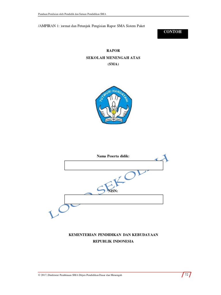 Panduan Pengisian Rapor | PDF