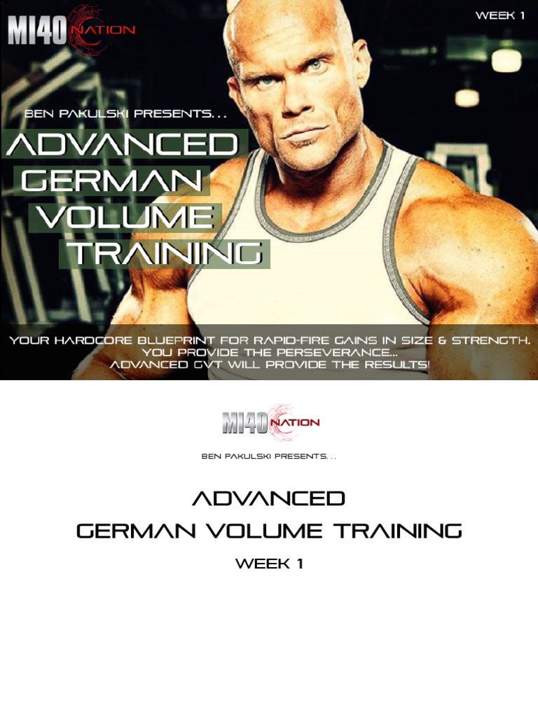 Advanced German Volume Training Week 1 PDF Recreation Physical Exercise