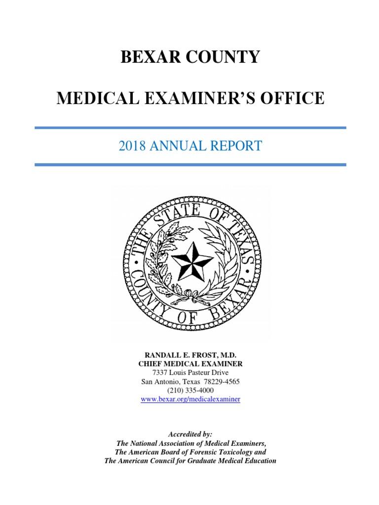 2018 Bexar County Medical Examiner's Office Annual Report Pathology
