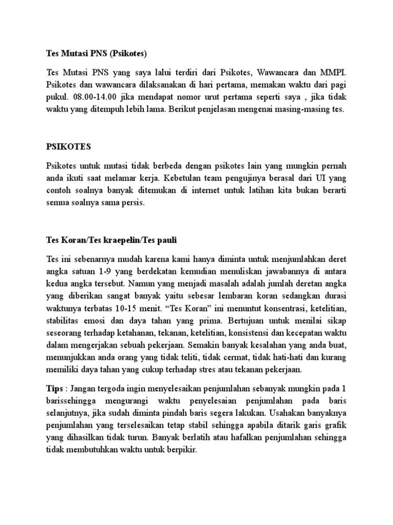 Tes Mutasi Pns