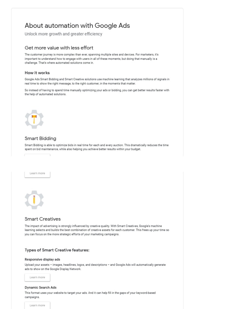 About Automation With Google Ads - Google Ads Help | PDF | Advertising ...