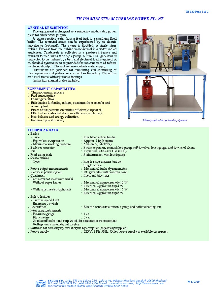 Mini Steam Power Plant PDF Boiler Steam Engine