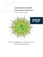 Islamic Calendar Ummulqura 2020 Ce PDF