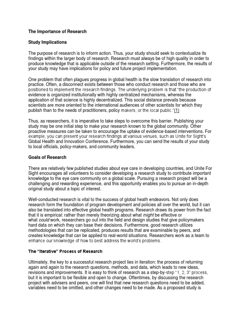 The Importance Of Research Pdf Research And Development Dementia